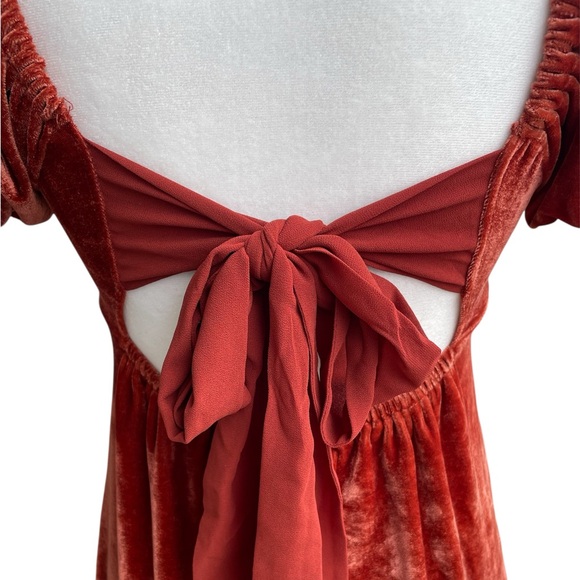 Urban Outfitters Rust Velvet Dress. Small. NWT - Picture 3 of 10